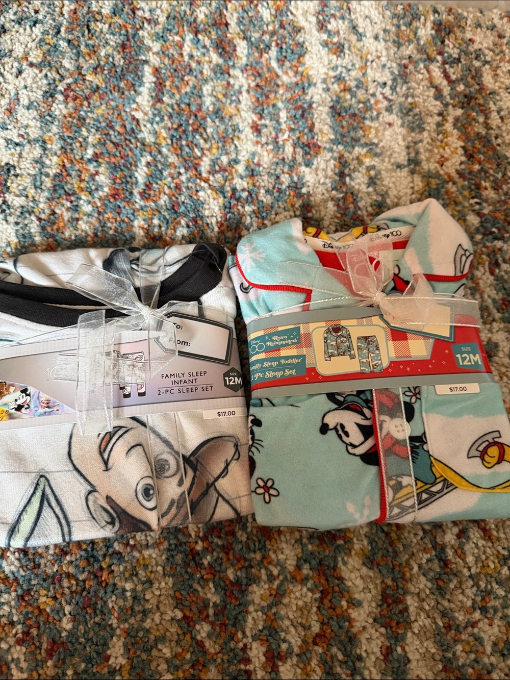 Disney Mint and White Toddler Pajama 2-Pack with Character Prints